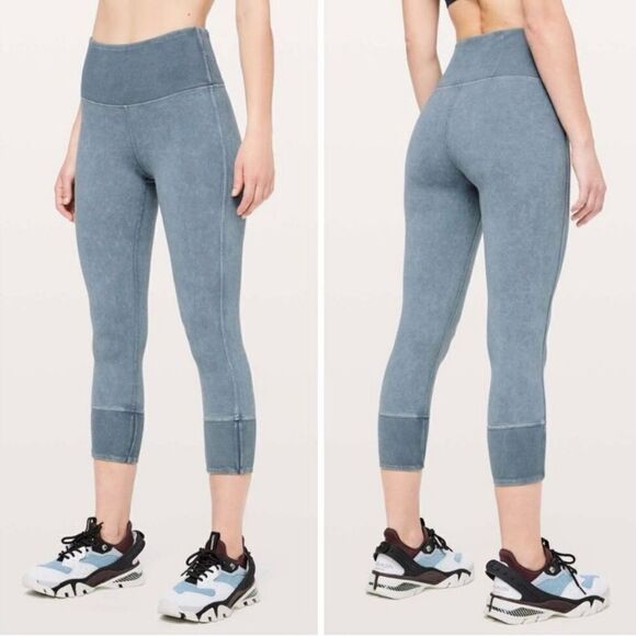 LULULEMON WUNDER UNDER CROP 23” RIBBED HIGH RISE - Picture 1 of 9